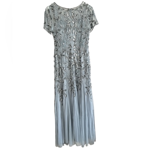 Adrianna Papell Embellished Maxi Dress, EUC, Size 12, Color-Light Blue w/ Silver - Picture 2 of 8